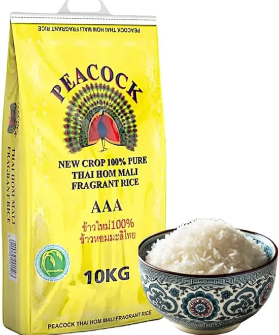 Peacock JASMINE Fragrant Rice Thai Hom Mali – 10kg